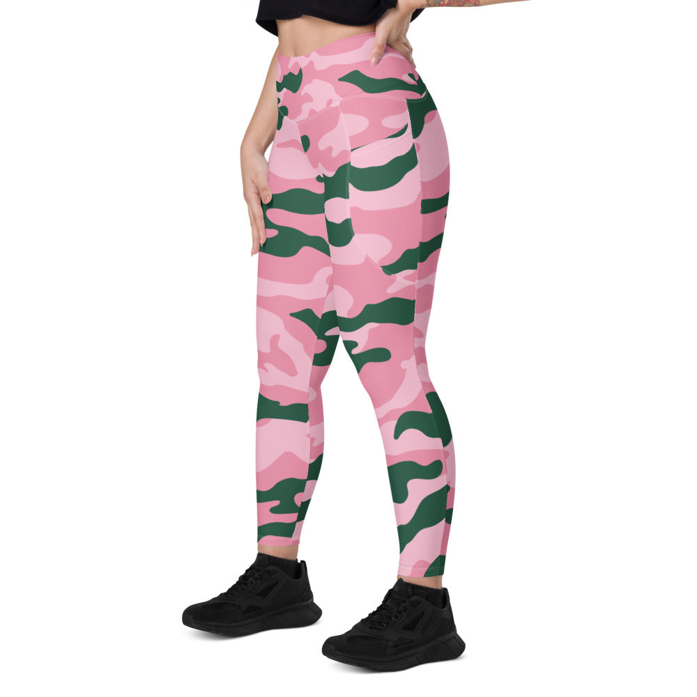 Pink Camo Leggings, Printed Leggings, Workout Leggings, Leggings